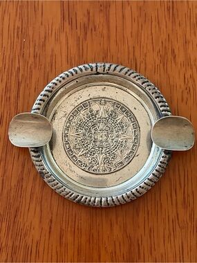Sterling Vintage Aztec Calendar Ashtray